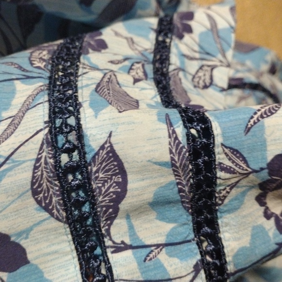 Blue Floral J Jill Midi Dress S - Picture 5 of 7